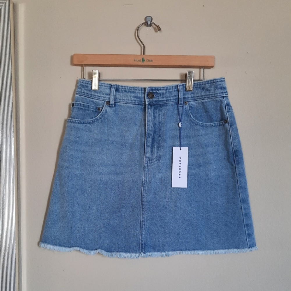 NWT Popsugar Denim Blue Mini Skirt Casual Capsule Essential Street Style Y2k